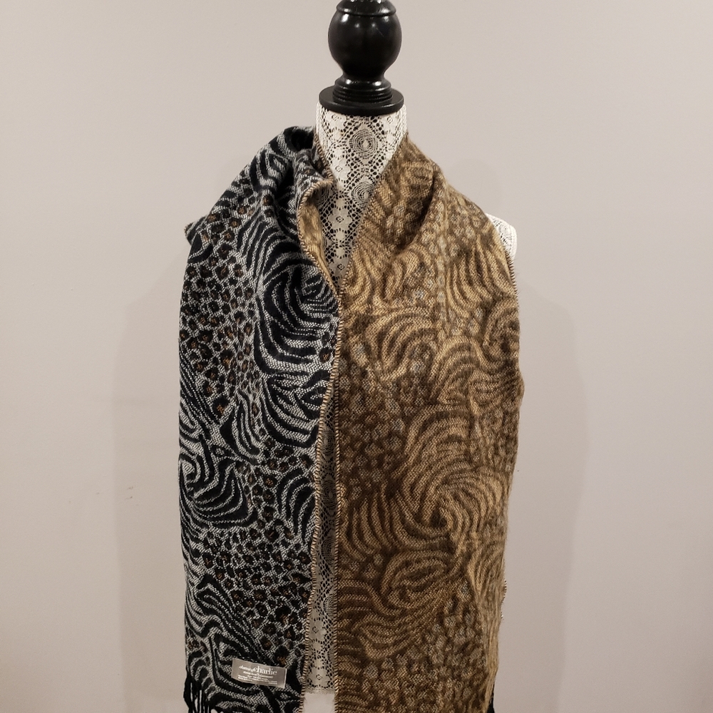 Animal Print Reversible Wrap Scarf